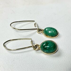 Vtg 14K Chrysocolla Dangle Earrings